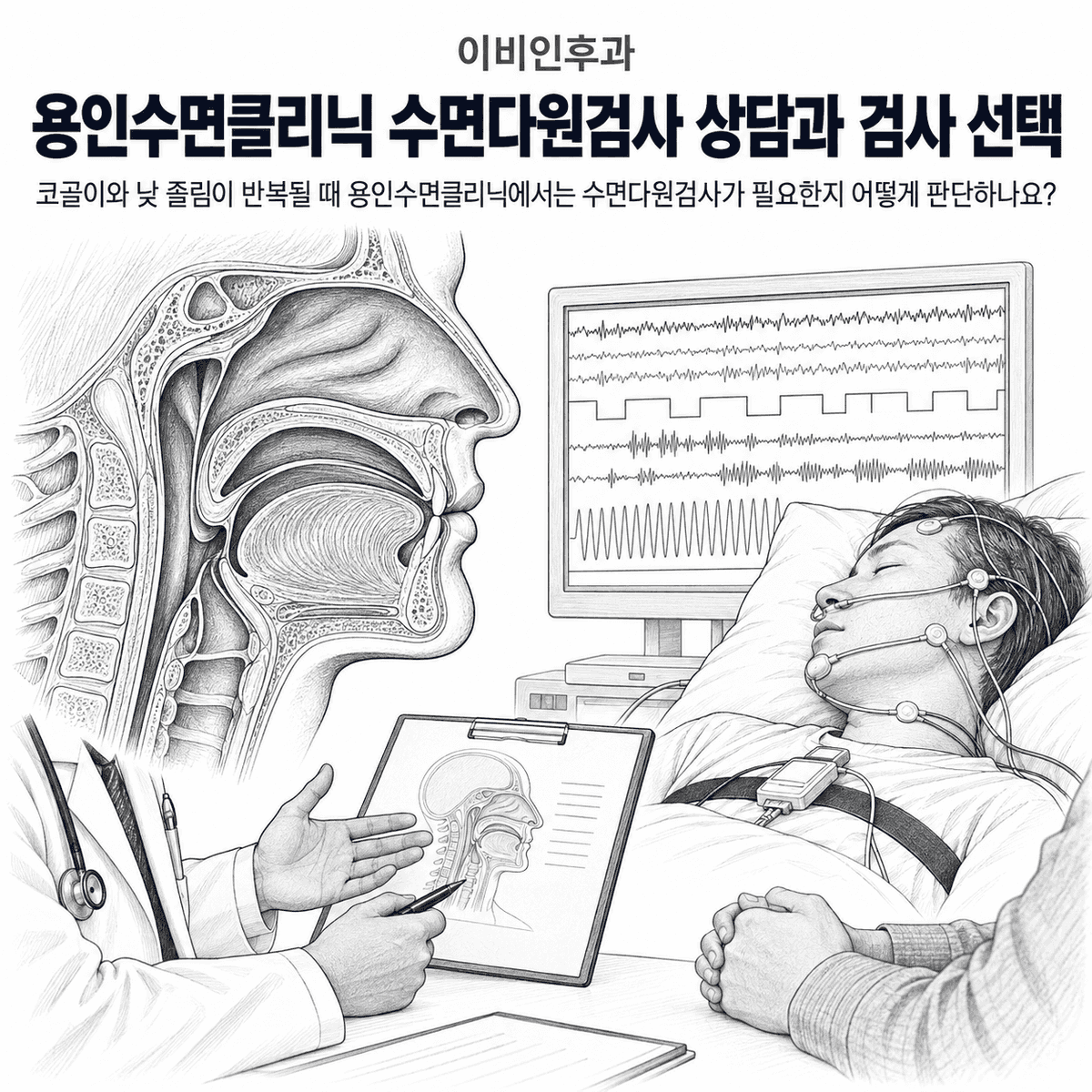 용인수면클리닉, 코골이와 낮 졸림만으로 수면다원검사가 필요할까?
