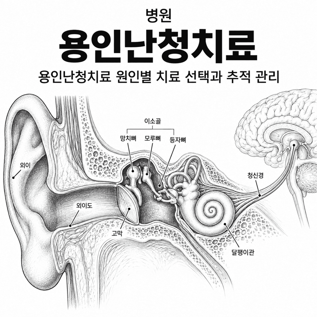 용인난청치료 원인별 치료 선택과 추적 관리, 보청기만 답일까요?